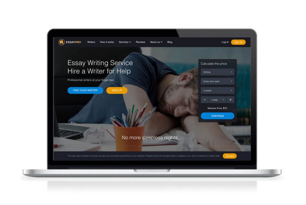EssayPro website preview