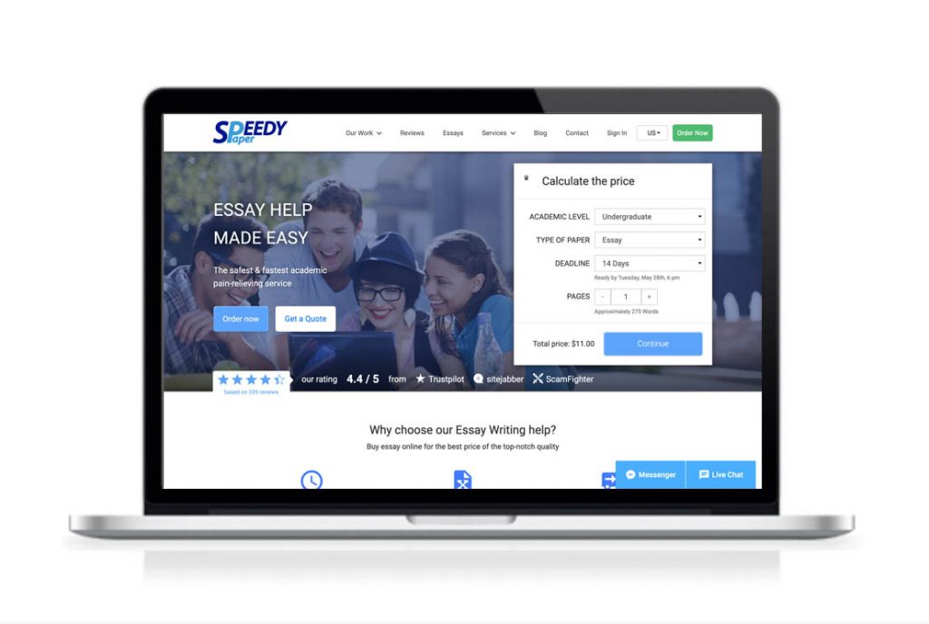 SpeedyPaper website preview